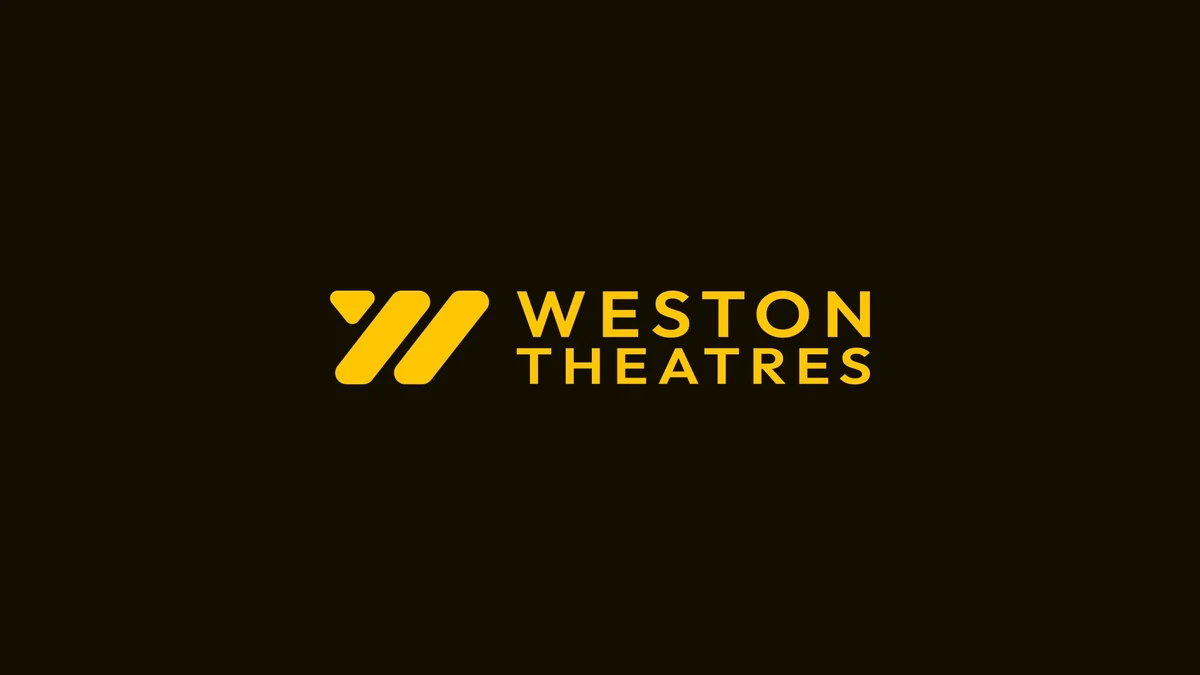 Weston Theatres wordmark in yellow on black